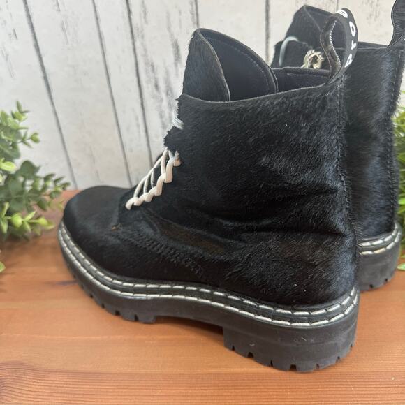 Proenza Schouler Women's Lug Sole Pony Hair Lace Up Boots Size 39 - Picture 5 of 10